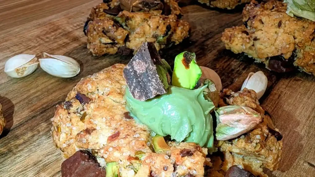 Recette de cookie pistache et chocolat en-cuisine-avec-julie.com