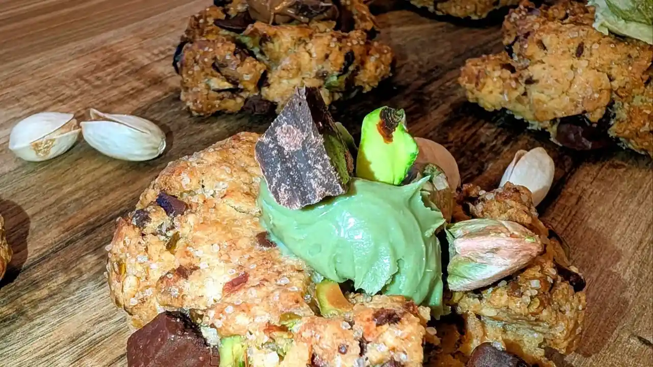 Recette de cookie pistache et chocolat en-cuisine-avec-julie.com